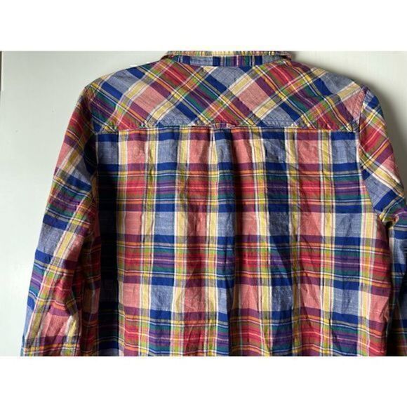 EUC Women’s Colorful & Preppy Boyfit J Crew Plaid Button Down Shirt Size Medium - Picture 11 of 11